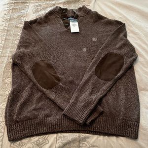 Men’s Champs Mock Twist elbow patch Sweater